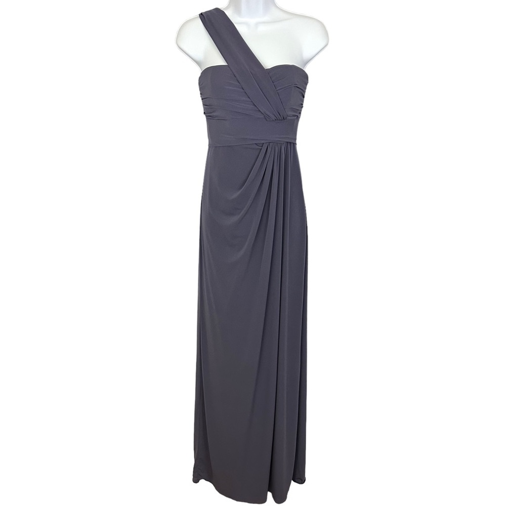 Amsale One Shoulder Gray Dress